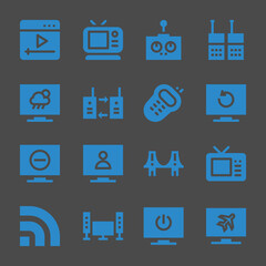 channel web icons. Youtube and Tv, Walkie talkie and Television symbol, vector signs