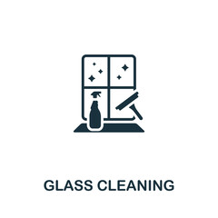 Glass Cleaning icon. Monochrome simple line Housekeeping icon for templates, web design and infographics