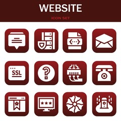 website icon set. Vector illustrations related with Chat, Server and Css