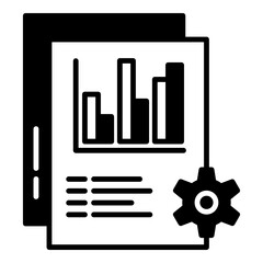 business planning icon and gear icon