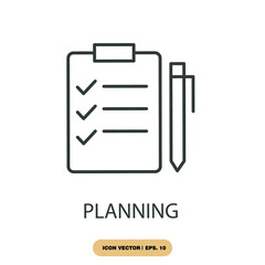 planning icons  symbol vector elements for infographic web