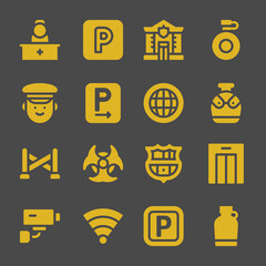 area web icons. Reception and Parking, Canteen and Canteen symbol, vector signs