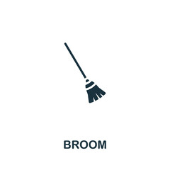 Broom icon. Monochrome simple line Housekeeping icon for templates, web design and infographics