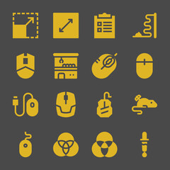 selection web icons. Resize and Resize, Mouse and Mouse symbol, vector signs