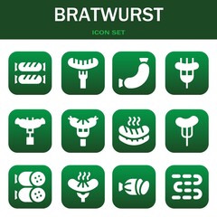 bratwurst icon set. Vector illustrations related with Sausage, Sausage and Sausage