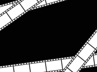 Fototapeta premium シンプルな映像写真フィルムのフレーム黒背景イラスト