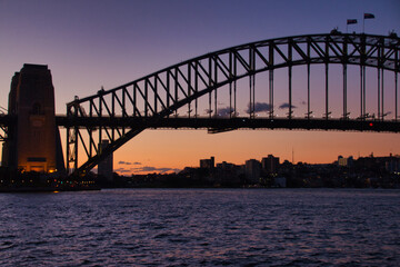 シドニー 夕方のハーバーブリッジ 写真素材2