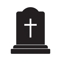 Fototapeta premium Tombstone icon. Rip grave icon vector.