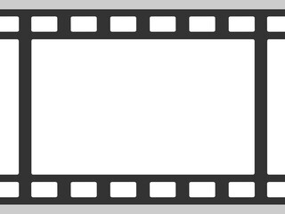 写真ネガフィルムのワンカットフレーム背景イラスト白黒