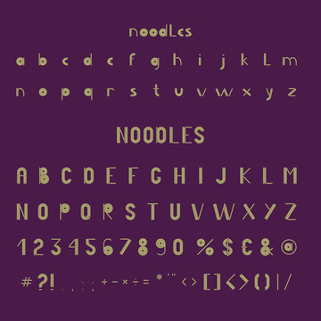 Noodles Shape Font Glyphs Letters Alphabet