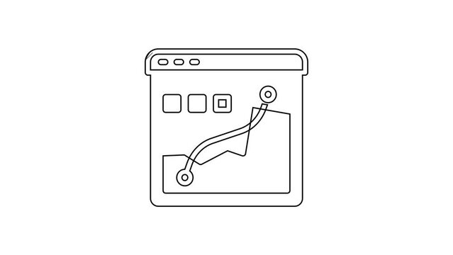 Black line Histogram graph photography icon isolated on white background. 4K Video motion graphic animation