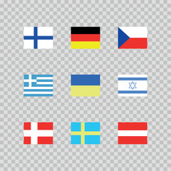 Flags of European countries. Flags set. Vector illustration