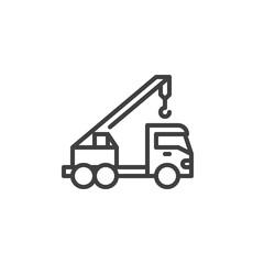 Fototapeta na wymiar Crane truck line icon