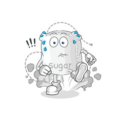 sugar sack running illustration. character vector
