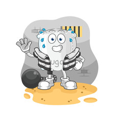 sugar sack criminal in jail. cartoon character