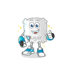 sugar sack robot character. cartoon mascot vector