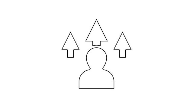 Black line Web design and front end development icon isolated on white background. 4K Video motion graphic animation