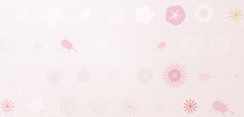 Summer flowers feat. beetles. 薄いピンク