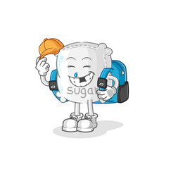 sugar sack goes to school vector. cartoon character