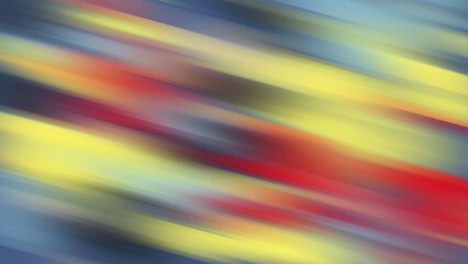 Twisted vibrant gradient blurred of red blue yellow and gray colors with smooth movement of the gradient in the frame with copy space. Abstract sideways lines concept