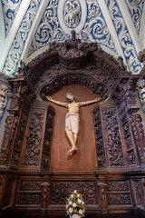 Cristo gotico, siglo XIV, retablo barroco de la sacristia, camarin del santo Cristo, ermita de San...