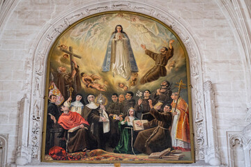 Santa Elena con los milagros de la Cruz, Retablo mayor de la iglesia, Monasterio de San Juan de los...