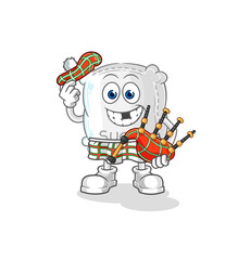 sugar sack scottish with bagpipes vector. cartoon character
