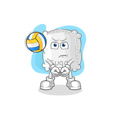 sugar sack play volleyball mascot. cartoon vector
