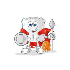 sugar sack spartan character. cartoon mascot vector
