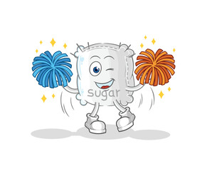 sugar sack cheerleader cartoon. cartoon mascot vector