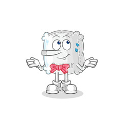 sugar sack lie like Pinocchio character. cartoon mascot vector