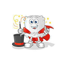 sugar sack magician illustration. character vector
