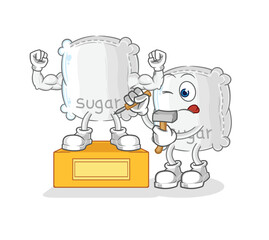 sugar sack sculptor character. cartoon mascot vector