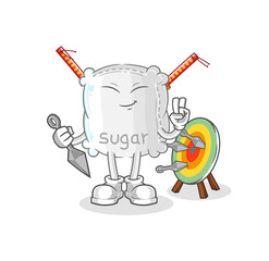 sugar sack ninja cartoon. character vector