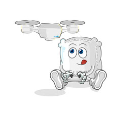 sugar sack with drone character. cartoon mascot vector