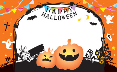 かわいいハロウィン　背景イラスト