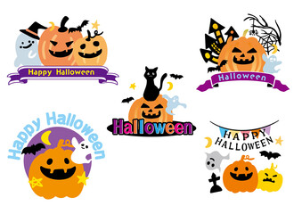 ハロウィン　バラエティイラストセット
