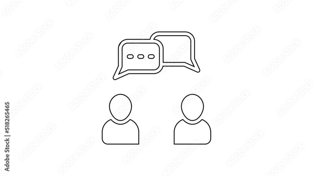 Poster black line speech bubble chat icon isolated on white background. message icon. communication or comm