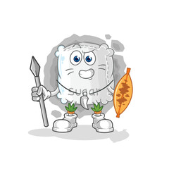 sugar sack african tribal fighter mascot. cartoon vector