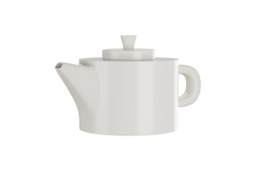 Tea pots ceramic isolated on white background. 3d rendering
