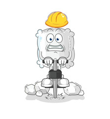 sugar sack drill the ground cartoon character vector