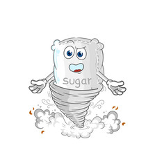 sugar sack in the tornado cartoon character vector