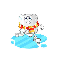 sugar sack ice skiing cartoon. character mascot vector