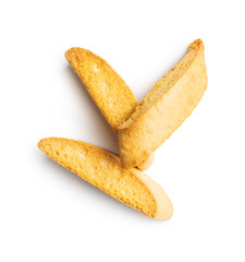 Sweet anicini cookies. Italian biscotti with anise flavor isolated on white background.