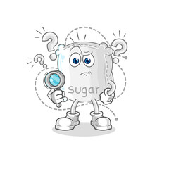 sugar sack searching illustration. character vector