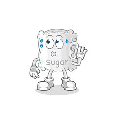 sugar sack eavesdropping vector. cartoon character