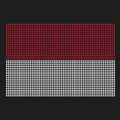 Indonesia flag with grunge texture in dot style. Abstract vector illustration of a flag with halftone effect for wallpaper. Happy Independence Day background concept.