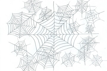 Pencil drawing of cobwebs, cobwebs, a lot of cobwebs. Hand-drawn background with cobwebs. A gloomy background drawn by hand.