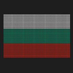 Bulgaria flag with grunge texture in dot style. Abstract vector illustration of a flag with halftone effect for wallpaper. Happy Independence Day background concept.