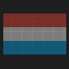 Luxembourg flag with grunge texture in dot style. Abstract vector illustration of a flag with halftone effect for wallpaper. Happy Independence Day background concept.